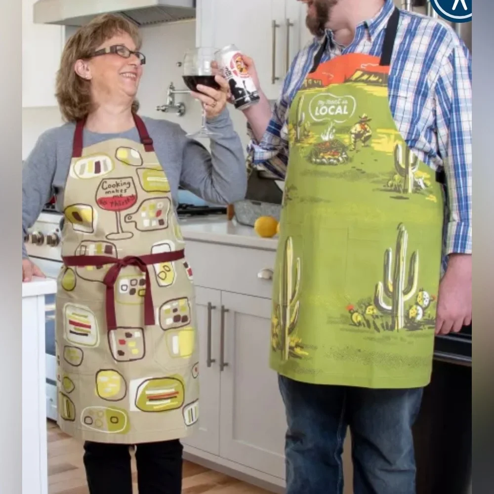 NWT Blue Q apron. “Cooking makes me so thirsty” featuring wine glasses.
